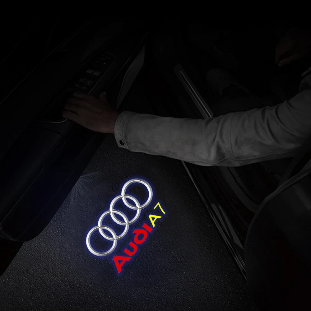 LED Car Door Logo Welcome Lights Auto Laser Projector Lamp For Audi Sline S3 S4 S5 S6 S7 RS Q7 Q5 Q3 A4 B8 8P A3 A6 C7 A5 A6L