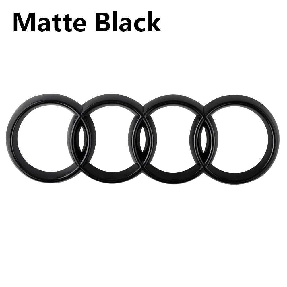 Front & Rear Ring Emblem — Audi (Gloss Black / Chrome)