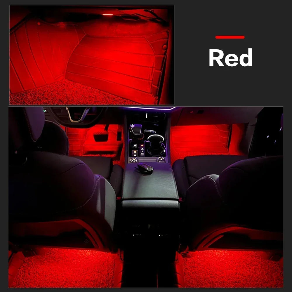 New LED Car RGB Footwell Lamp Interior Decoration Atmosphere Light Decorative For Audi VW Skoda Seat Porsche Auto Accessories