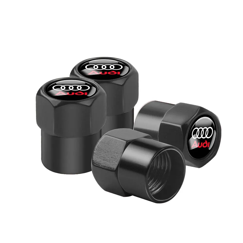 Alloy Logo Tyre Valve Caps — Audi (Set of 4)