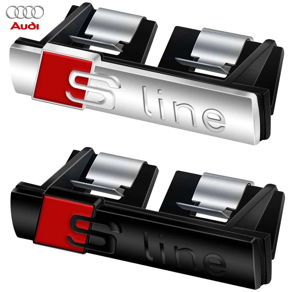 Auto Accessories Car SLINE Logo Front Grille Badge Body Trunk Decoration Sticker For Audi A1 A3 8P A4 B5 B6 B7 B8 A5 A6 C5 C6