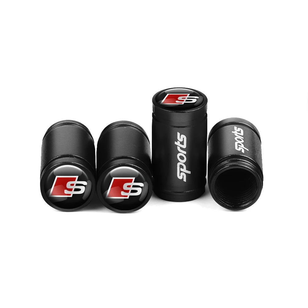 Alloy Logo Tyre Valve Caps — Audi (Set of 4)