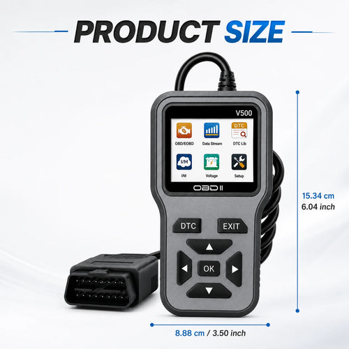 Obd2 Diagnostic Scanner with Functions of Reading and Erasing Fault Codes, Checking I/M Readiness, Vehicle Information, and Volt