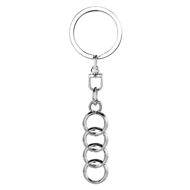 Woven Leather & Metal Keyring — Audi