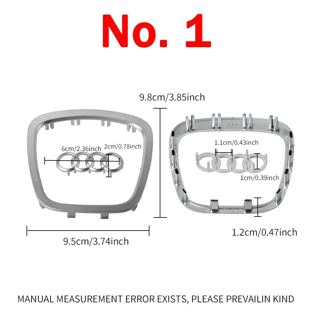 Automobile Steering Wheel Logo Bright Frame Strip Electroplated Car Logo Sticker For Audi A3 A4 B8 8P B9 8V A5 A6 C7 A7 Q3 Q5 Q7