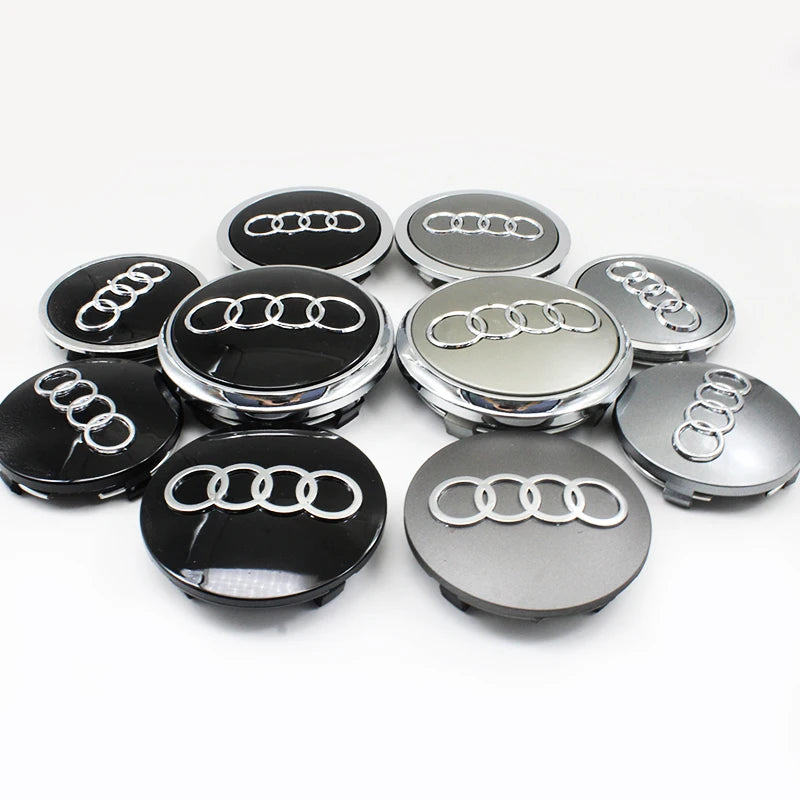 4Pcs 56mm 60mm 61mm 68mm 69mm 77mm Car Wheel Center Hub Cap For Audi A1 A3 A4 A5 A6 A7 A8 Q2 Q5 Q7 Q3 RS S TT Rim Cover Stickers
