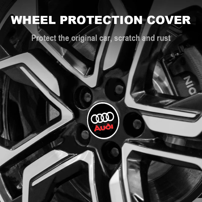 4Pcs 56mm 60mm 61mm 68mm 69mm 77mm Car Wheel Center Hub Cap For Audi A1 A3 A4 A5 A6 A7 A8 Q2 Q5 Q7 Q3 RS S TT Rim Cover Stickers