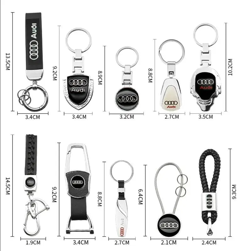 3D Metal Car Styling Badge Keychain Leather Woven For Audi A3 A4 B8 8P 8V A6 C7 A5 Q5 B7 B6 B9 SLINE Emblem Key Ring Accessories