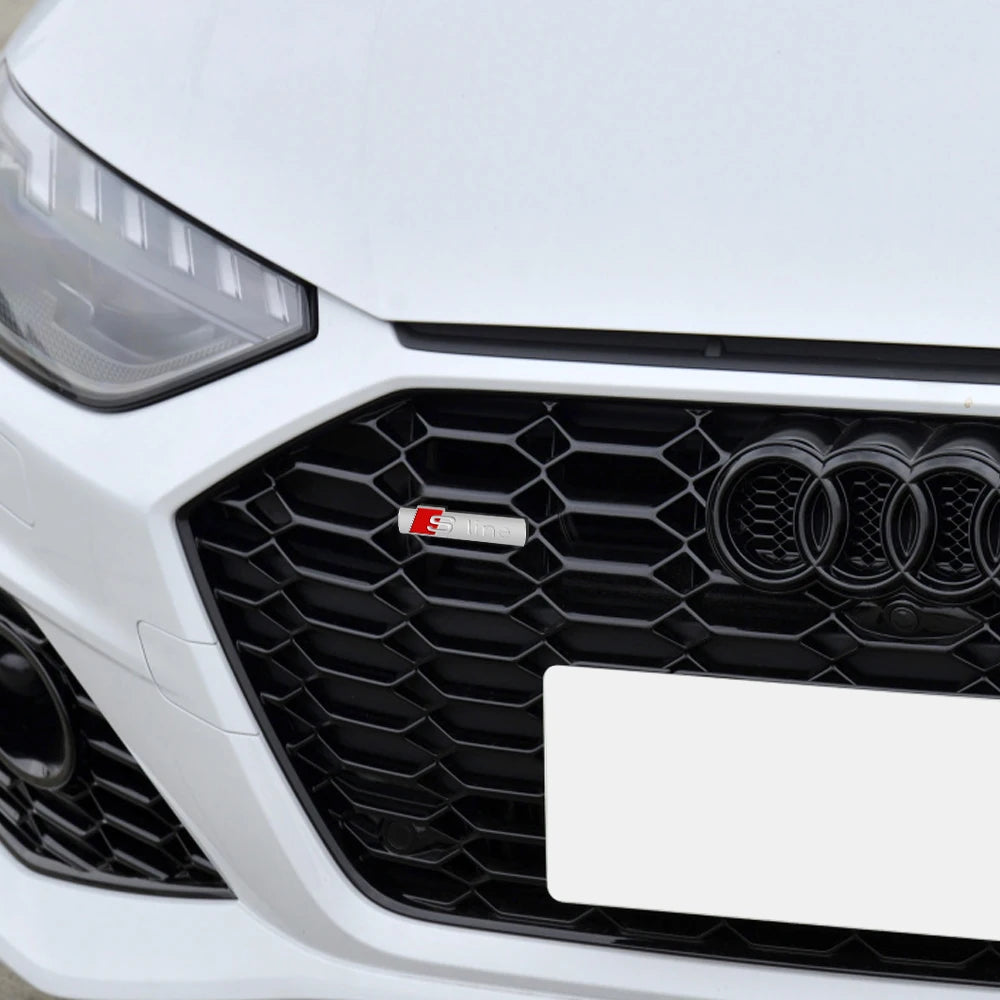 Auto Accessories Car SLINE Logo Front Grille Badge Body Trunk Decoration Sticker For Audi A1 A3 8P A4 B5 B6 B7 B8 A5 A6 C5 C6