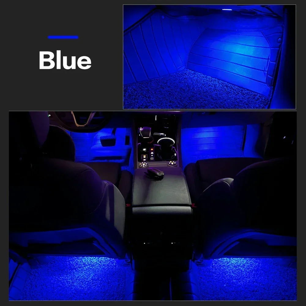 New LED Car RGB Footwell Lamp Interior Decoration Atmosphere Light Decorative For Audi VW Skoda Seat Porsche Auto Accessories