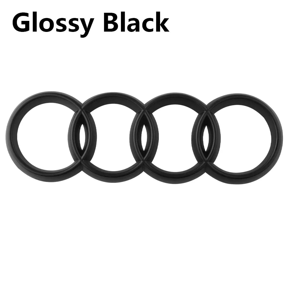 Front & Rear Ring Emblem — Audi (Gloss Black / Chrome)