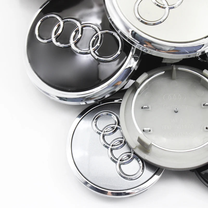 4Pcs 56mm 60mm 61mm 68mm 69mm 77mm Car Wheel Center Hub Cap For Audi A1 A3 A4 A5 A6 A7 A8 Q2 Q5 Q7 Q3 RS S TT Rim Cover Stickers