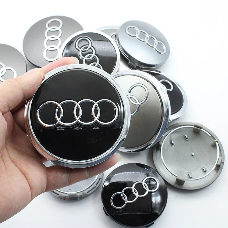 4Pcs 56mm 60mm 61mm 68mm 69mm 77mm Car Wheel Center Hub Cap For Audi A1 A3 A4 A5 A6 A7 A8 Q2 Q5 Q7 Q3 RS S TT Rim Cover Stickers