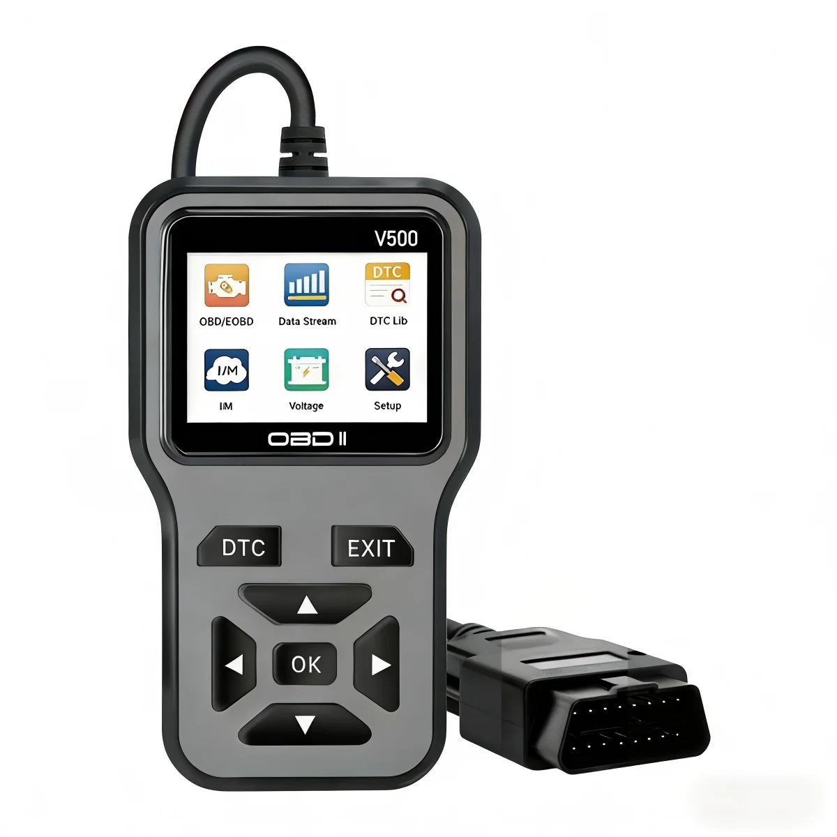 Obd2 Diagnostic Scanner with Functions of Reading and Erasing Fault Codes, Checking I/M Readiness, Vehicle Information, and Volt