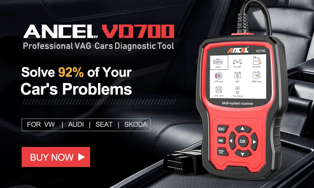 ANCEL VD700 Professional OBD2 Scanner for VW for Audi for Seat for Skoda Oil EPB SAS TPMS Reset Full System Code Reader