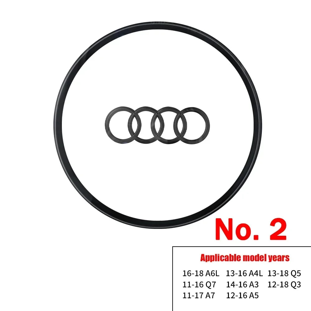 Automobile Steering Wheel Logo Bright Frame Strip Electroplated Car Logo Sticker For Audi A3 A4 B8 8P B9 8V A5 A6 C7 A7 Q3 Q5 Q7