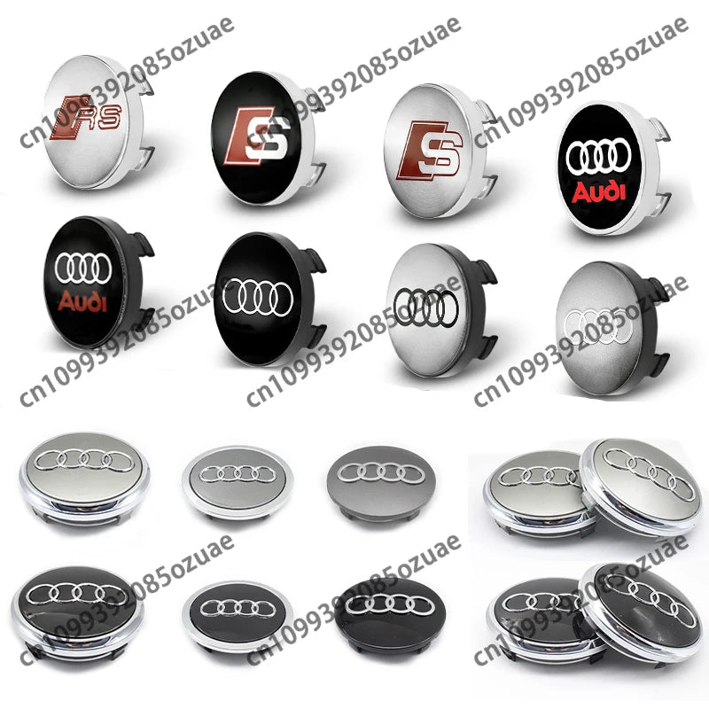 4Pcs 56mm 60mm 61mm 68mm 69mm 77mm Car Wheel Center Hub Cap For Audi A1 A3 A4 A5 A6 A7 A8 Q2 Q5 Q7 Q3 RS S TT Rim Cover Stickers
