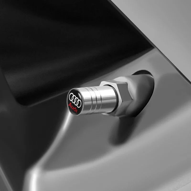4Pcs Car Wheel Tire Valve Caps Tyre Stem Cover Bolt-In Accessories For Audi Sline A6 Q7 A7 S3 A8 A3 RS A1 A5 A4 Quattro Q5 Q3 TT