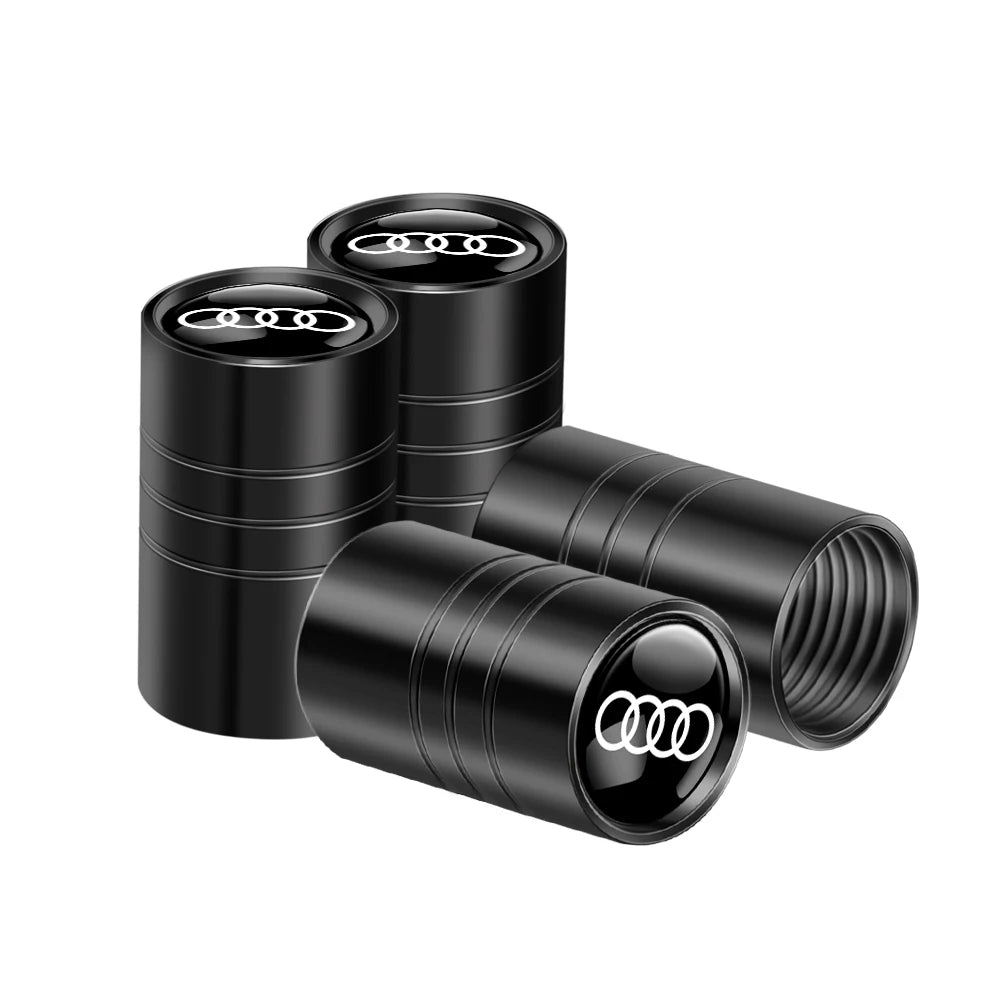 Alloy Logo Tyre Valve Caps — Audi (Set of 4)