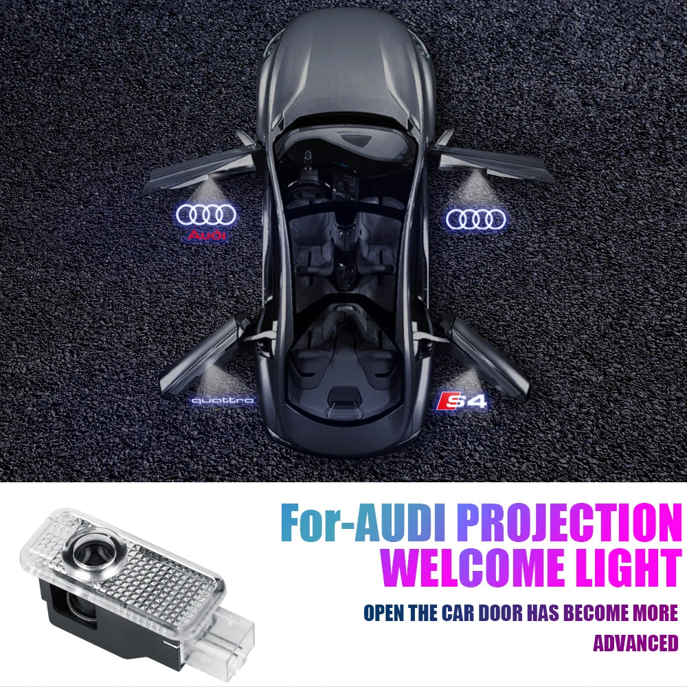 LED Car Door Logo Welcome Lights Auto Laser Projector Lamp For Audi Sline S3 S4 S5 S6 S7 RS Q7 Q5 Q3 A4 B8 8P A3 A6 C7 A5 A6L