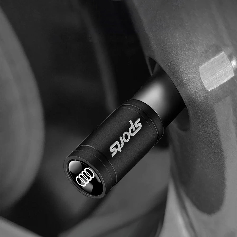 Car Wheel Tire Valve Caps Auto Logo Badge Tyre Rim Stem Covers For Audi Sline RS S TT A1 A2 A3 A4 A5 A6 A7 A8 8P B6 B7 B8 C5 C6