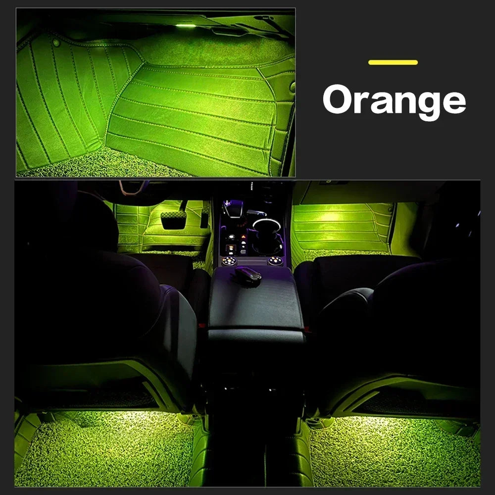 New LED Car RGB Footwell Lamp Interior Decoration Atmosphere Light Decorative For Audi VW Skoda Seat Porsche Auto Accessories