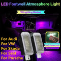 New LED Car RGB Footwell Lamp Interior Decoration Atmosphere Light Decorative For Audi VW Skoda Seat Porsche Auto Accessories