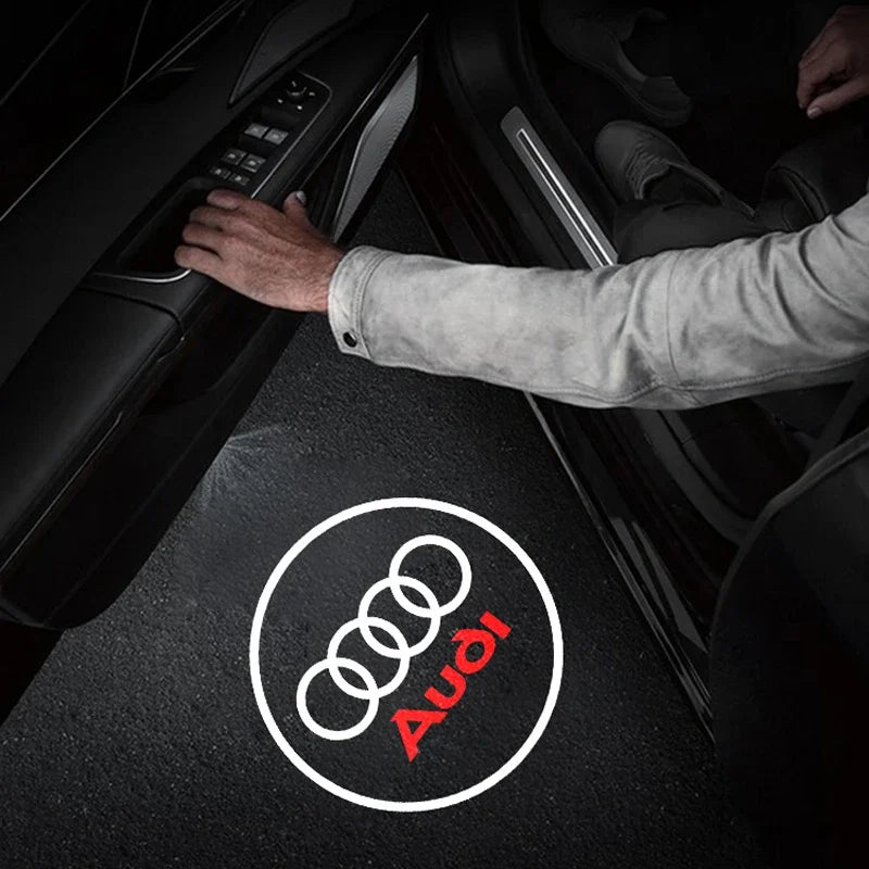 2Pcs LED Car Door Welcome Puddle Light Audi