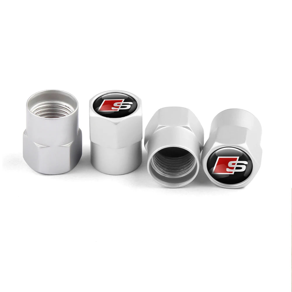Alloy Logo Tyre Valve Caps — Audi (Set of 4)