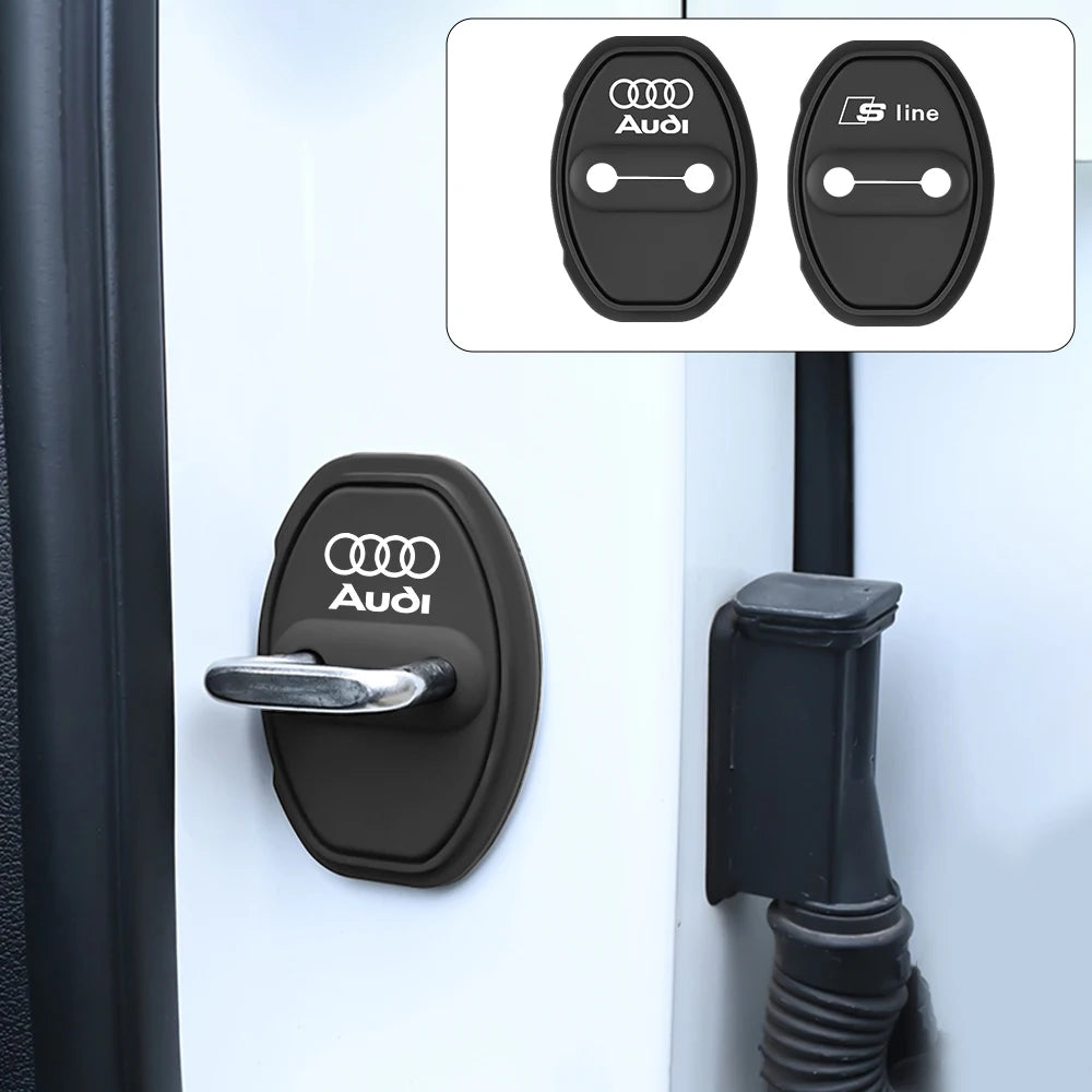 2/4Pcs Car Door Lock Anti-collision Silicone Cover for Audi Sline A1 A2 A3 A4 A4L A5 A6 A7 A8 A8L TT Q1 Q2 Q3 Q4 Q5 Q6 Q7 Q8 B2