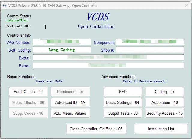 2025 Unlimited Vins VAGCOM Interface VCDS-CAN HEX V2 Update V25.3 FOR VW AUDI Skoda Seat Multi-Language Car Diagnostics Tool