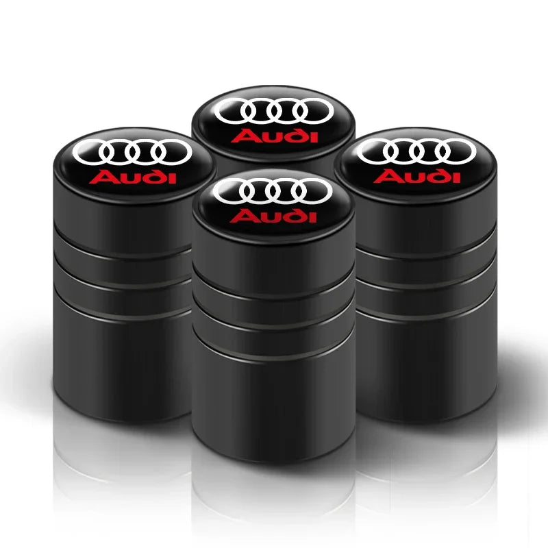 4Pcs Car Wheel Tire Valve Caps Tyre Stem Cover Bolt-In Accessories For Audi Sline A6 Q7 A7 S3 A8 A3 RS A1 A5 A4 Quattro Q5 Q3 TT