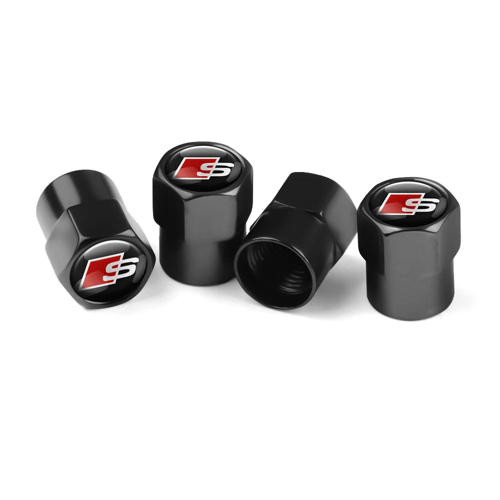 Alloy Logo Tyre Valve Caps — Audi (Set of 4)