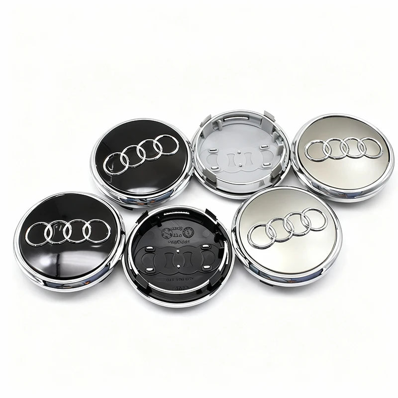 4Pcs 56mm 60mm 61mm 68mm 69mm 77mm Car Wheel Center Hub Cap For Audi A1 A3 A4 A5 A6 A7 A8 Q2 Q5 Q7 Q3 RS S TT Rim Cover Stickers