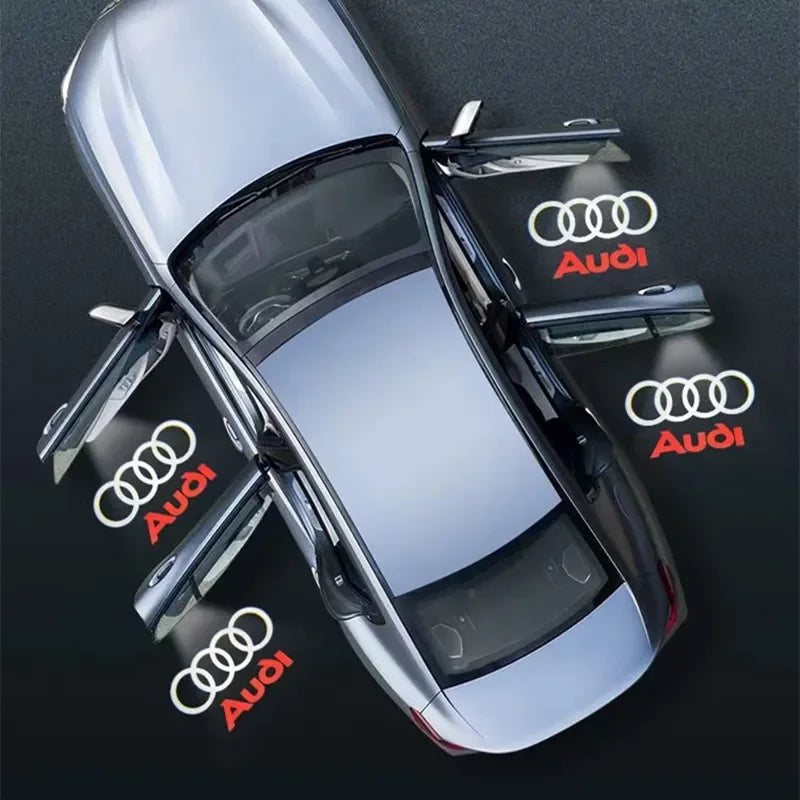 2Pcs LED Car Door Welcome Puddle Light Audi