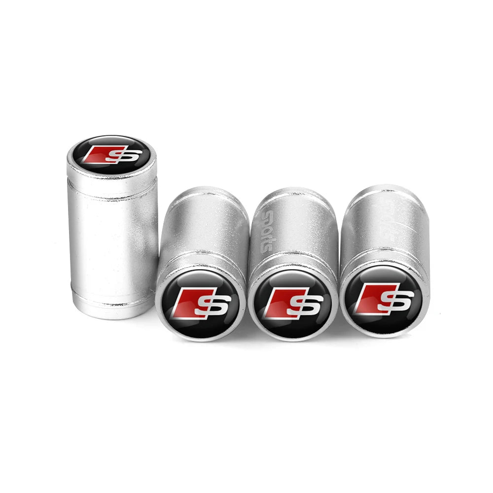 Alloy Logo Tyre Valve Caps — Audi (Set of 4)