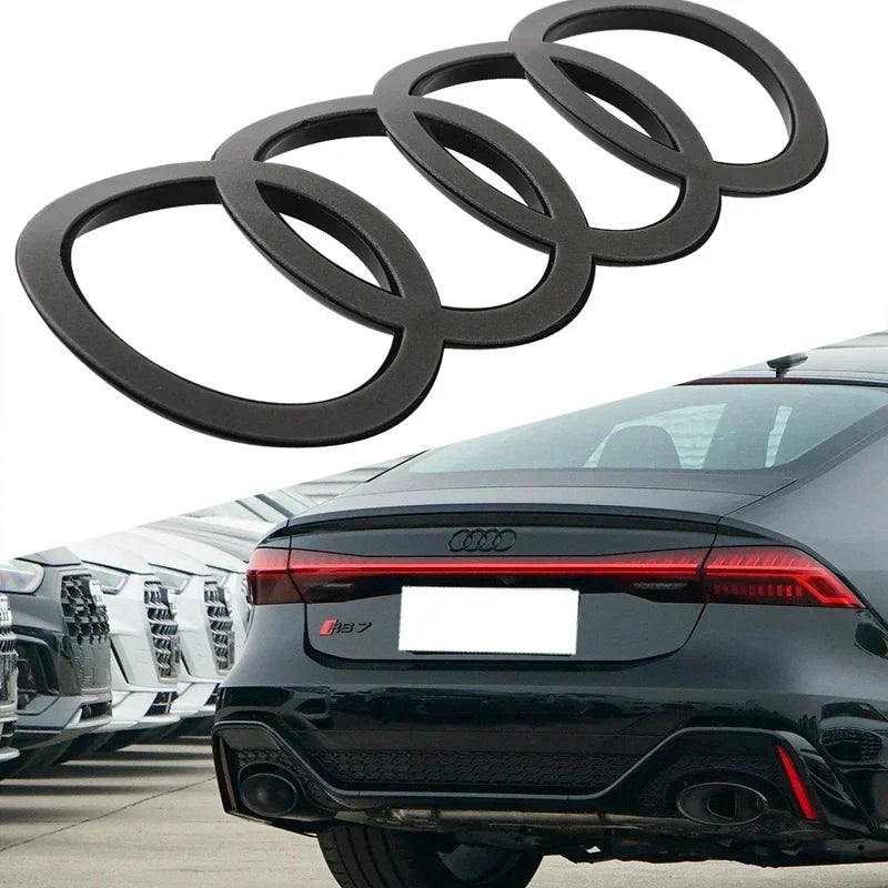 4Rings Logo ABS Chrome Black For Audi  A3 A4 A5 A6 A7 A8 C7 C6 C5 B5 B6 B7 TT Car Front Hood Emblem Bonnet Auto Badge Rear Trunk