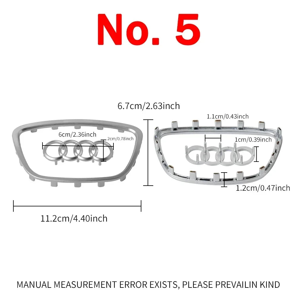 Automobile Steering Wheel Logo Bright Frame Strip Electroplated Car Logo Sticker For Audi A3 A4 B8 8P B9 8V A5 A6 C7 A7 Q3 Q5 Q7