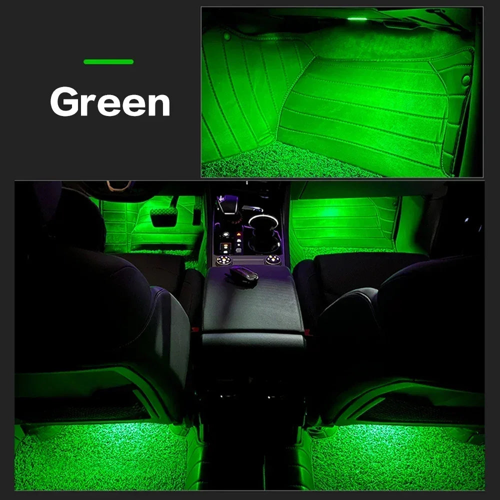 New LED Car RGB Footwell Lamp Interior Decoration Atmosphere Light Decorative For Audi VW Skoda Seat Porsche Auto Accessories