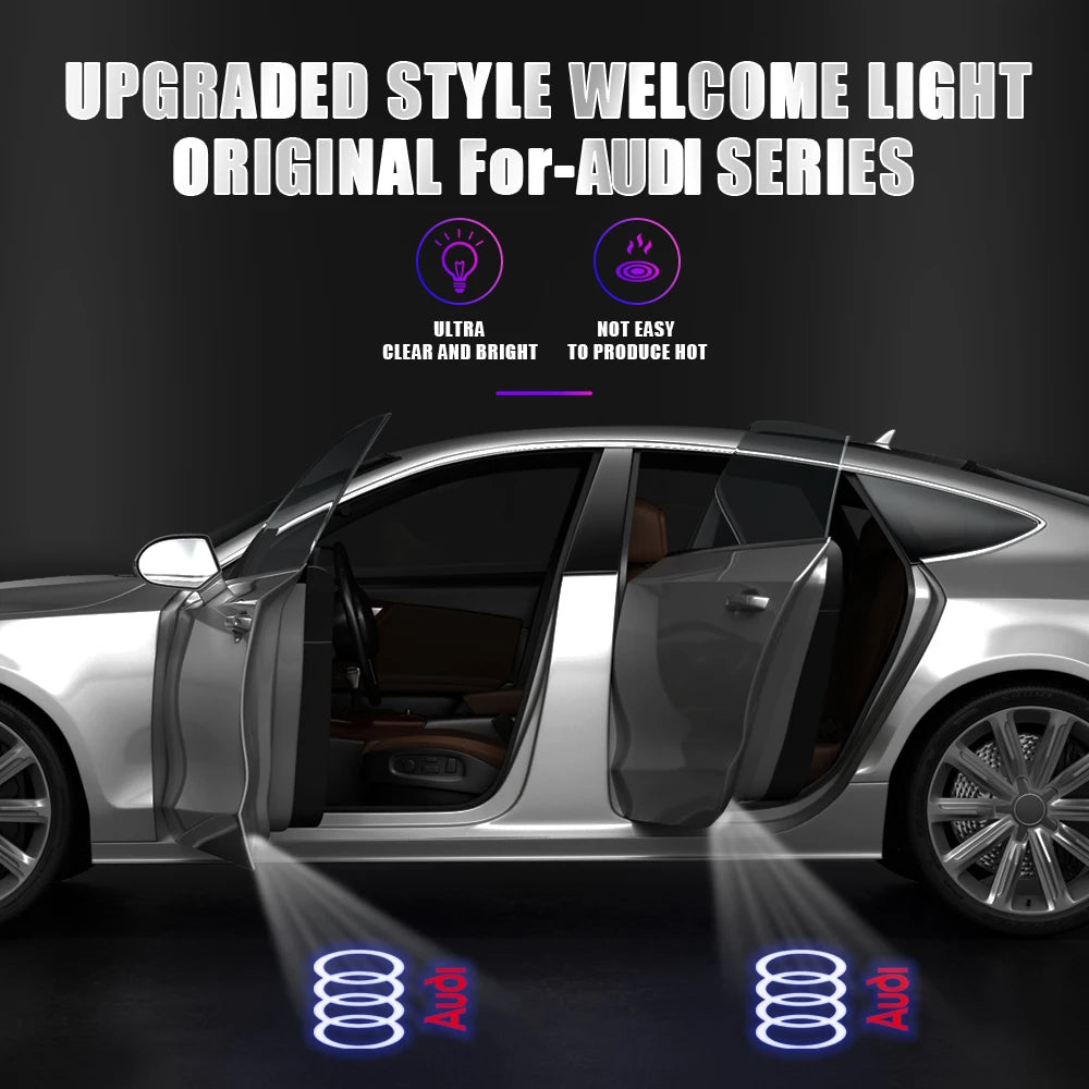 LED Car Door Logo Welcome Lights Auto Laser Projector Lamp For Audi Sline S3 S4 S5 S6 S7 RS Q7 Q5 Q3 A4 B8 8P A3 A6 C7 A5 A6L