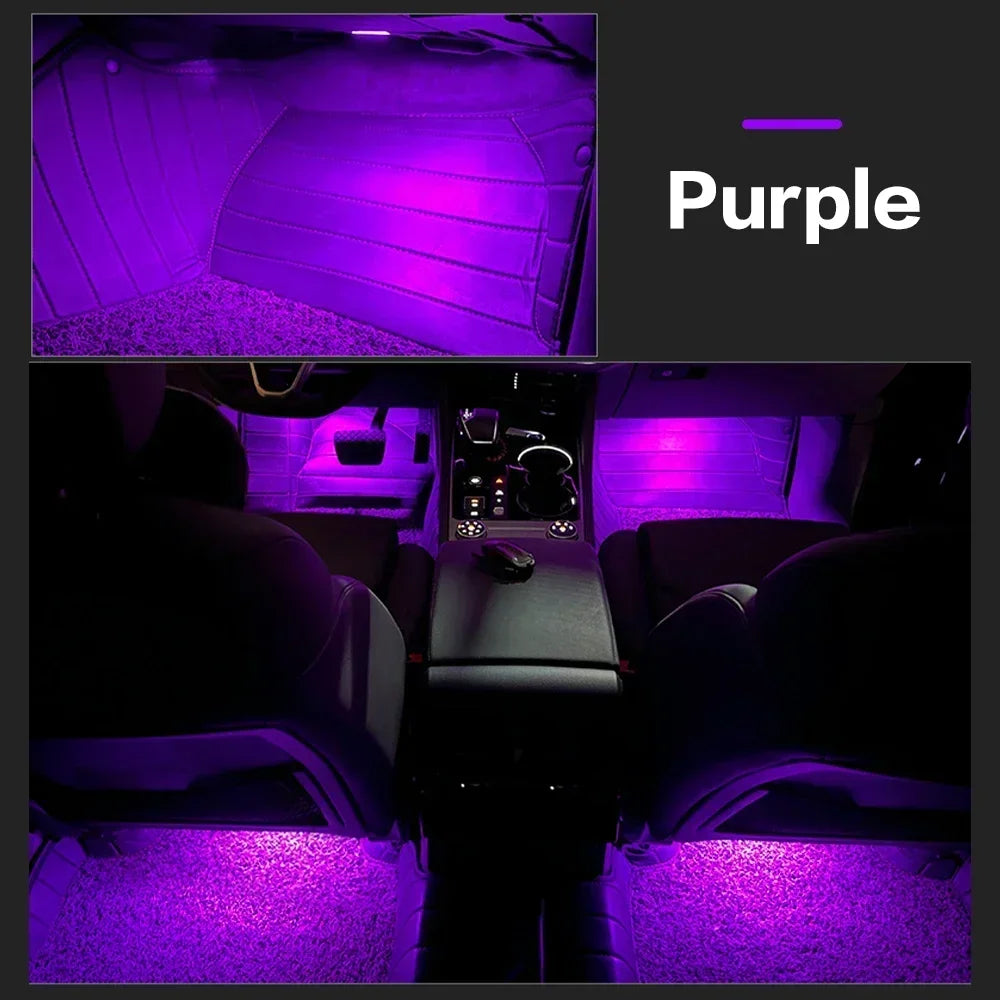 New LED Car RGB Footwell Lamp Interior Decoration Atmosphere Light Decorative For Audi VW Skoda Seat Porsche Auto Accessories