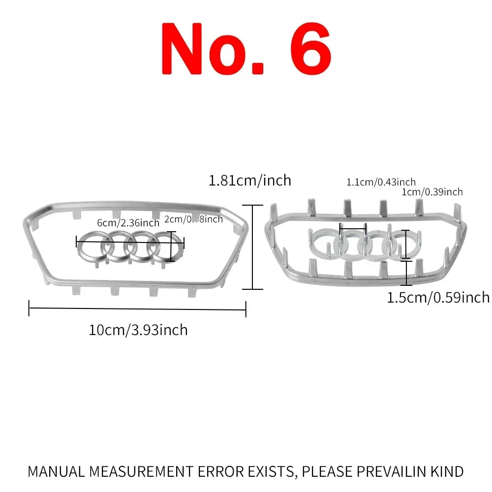 Automobile Steering Wheel Logo Bright Frame Strip Electroplated Car Logo Sticker For Audi A3 A4 B8 8P B9 8V A5 A6 C7 A7 Q3 Q5 Q7
