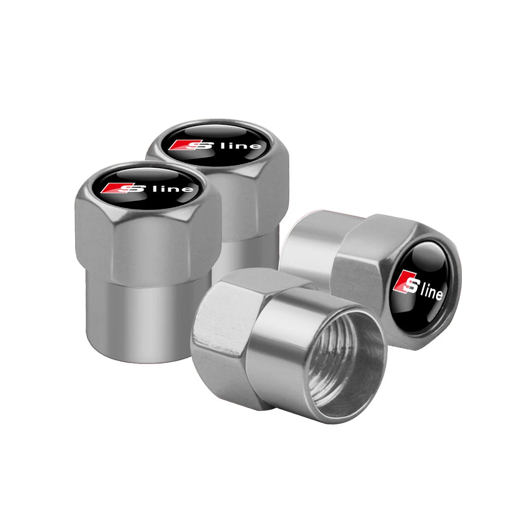 Alloy Logo Tyre Valve Caps — Audi (Set of 4)