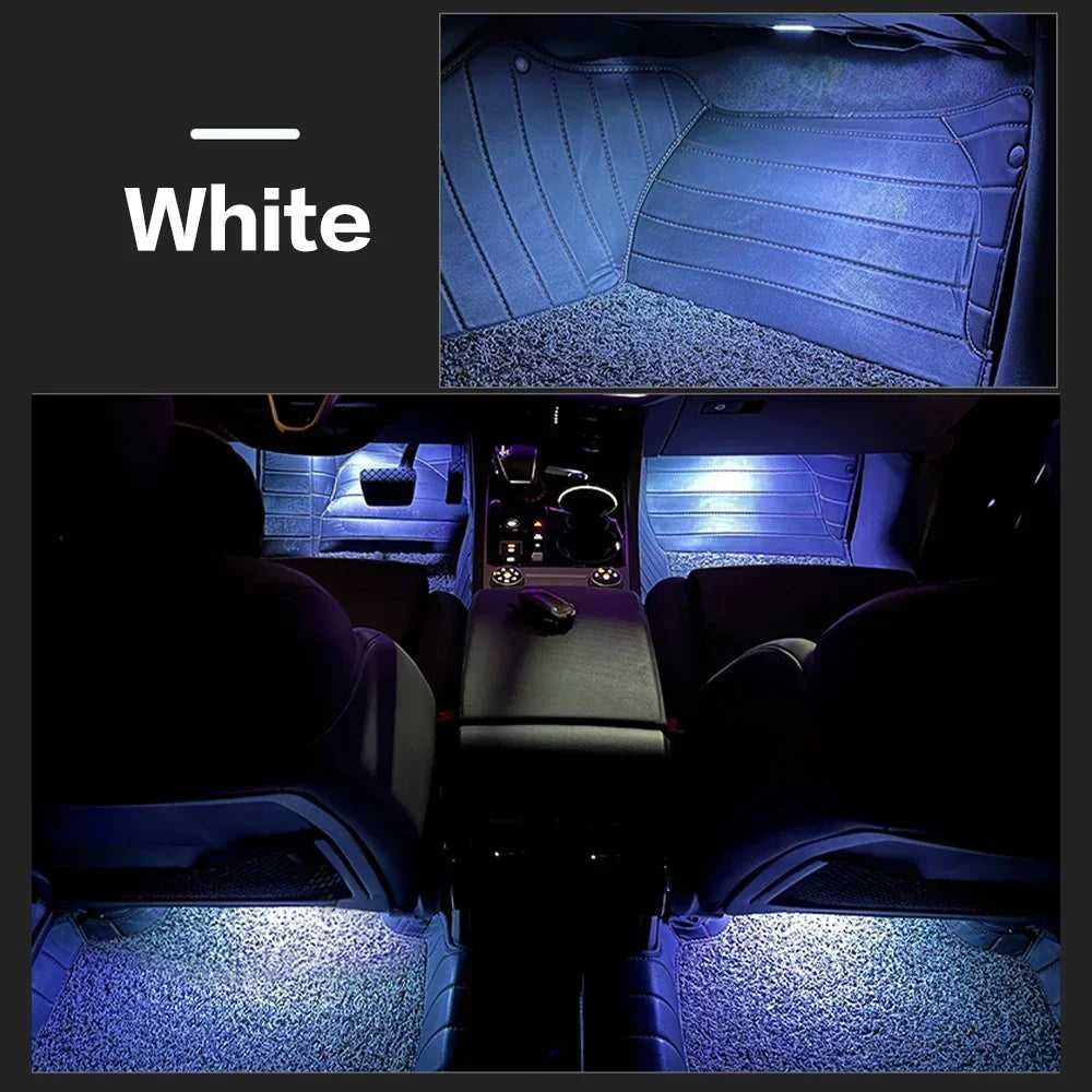New LED Car RGB Footwell Lamp Interior Decoration Atmosphere Light Decorative For Audi VW Skoda Seat Porsche Auto Accessories