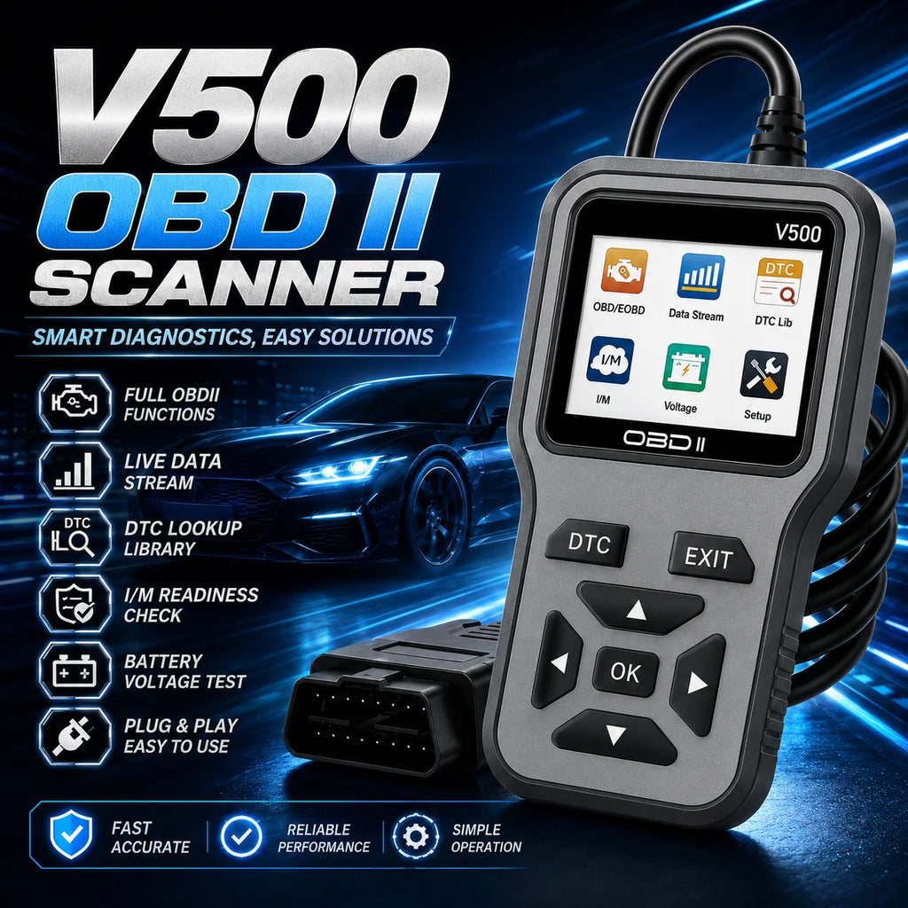 Obd2 Diagnostic Scanner with Functions of Reading and Erasing Fault Codes, Checking I/M Readiness, Vehicle Information, and Volt