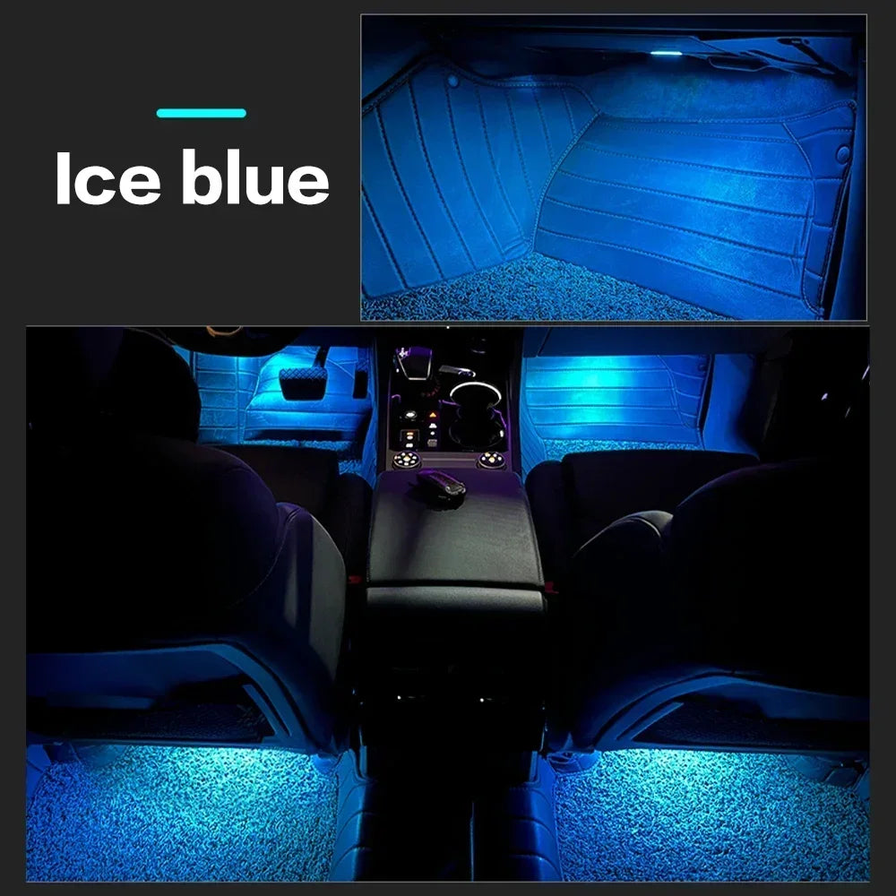 New LED Car RGB Footwell Lamp Interior Decoration Atmosphere Light Decorative For Audi VW Skoda Seat Porsche Auto Accessories