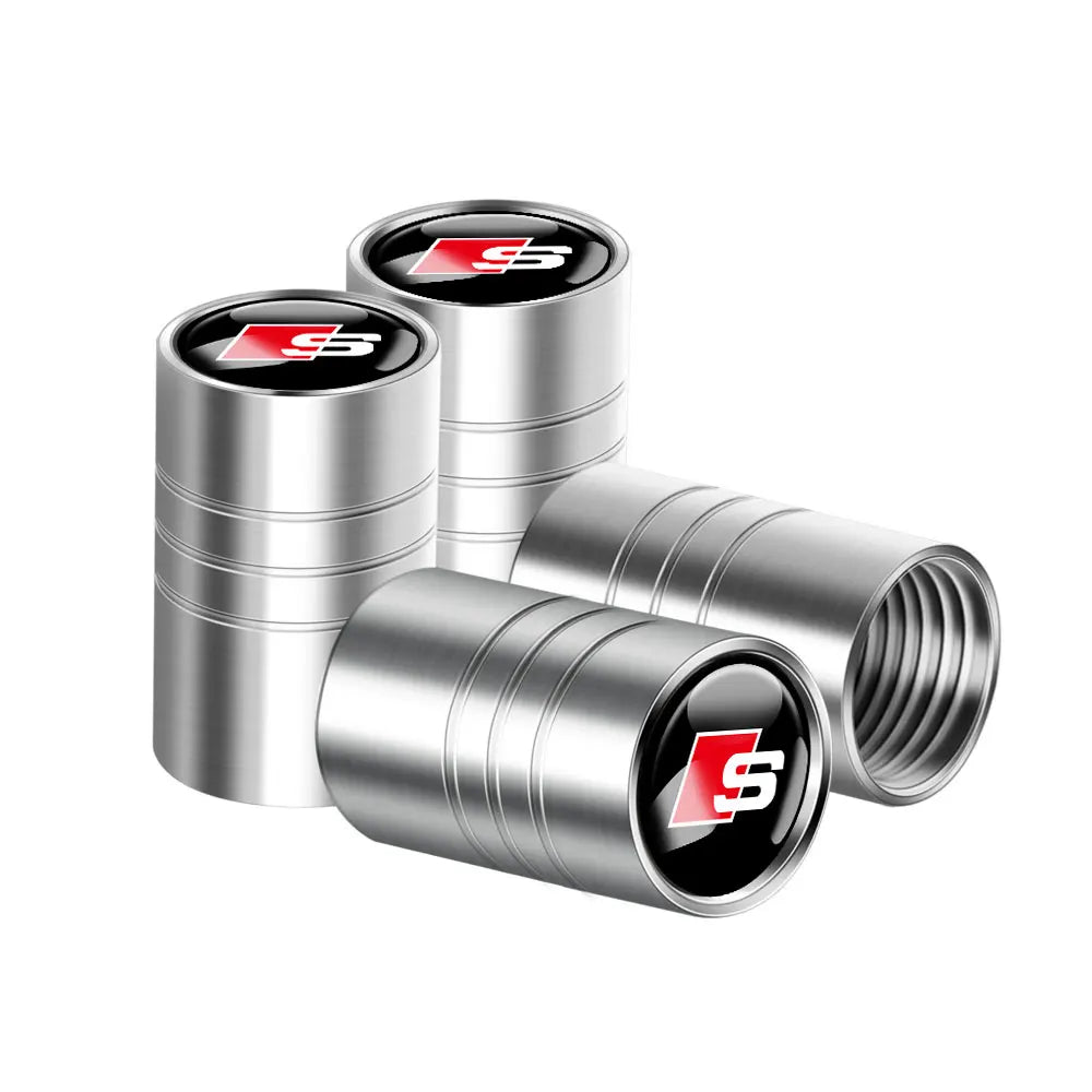 Alloy Logo Tyre Valve Caps — Audi (Set of 4)