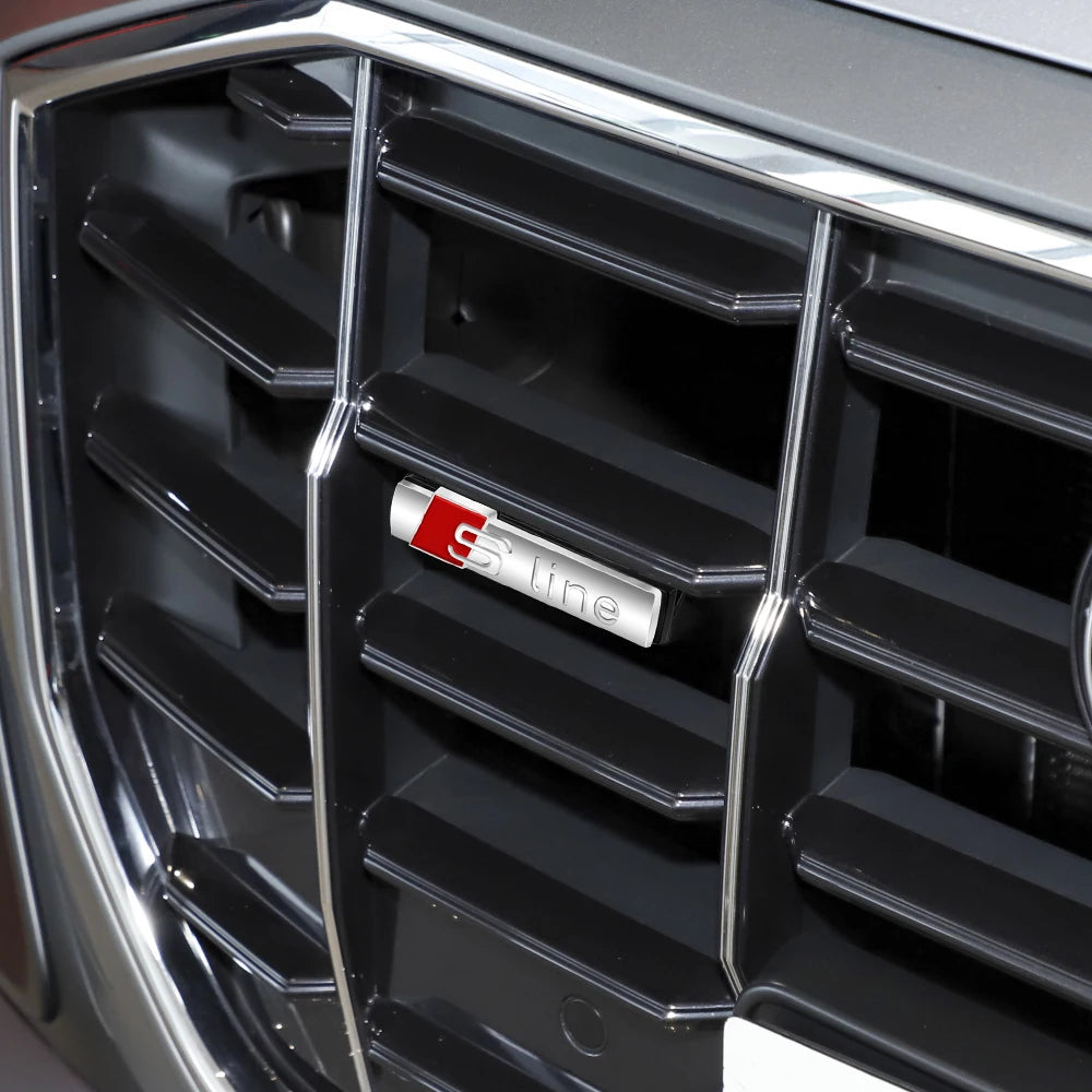 Auto Accessories Car SLINE Logo Front Grille Badge Body Trunk Decoration Sticker For Audi A1 A3 8P A4 B5 B6 B7 B8 A5 A6 C5 C6