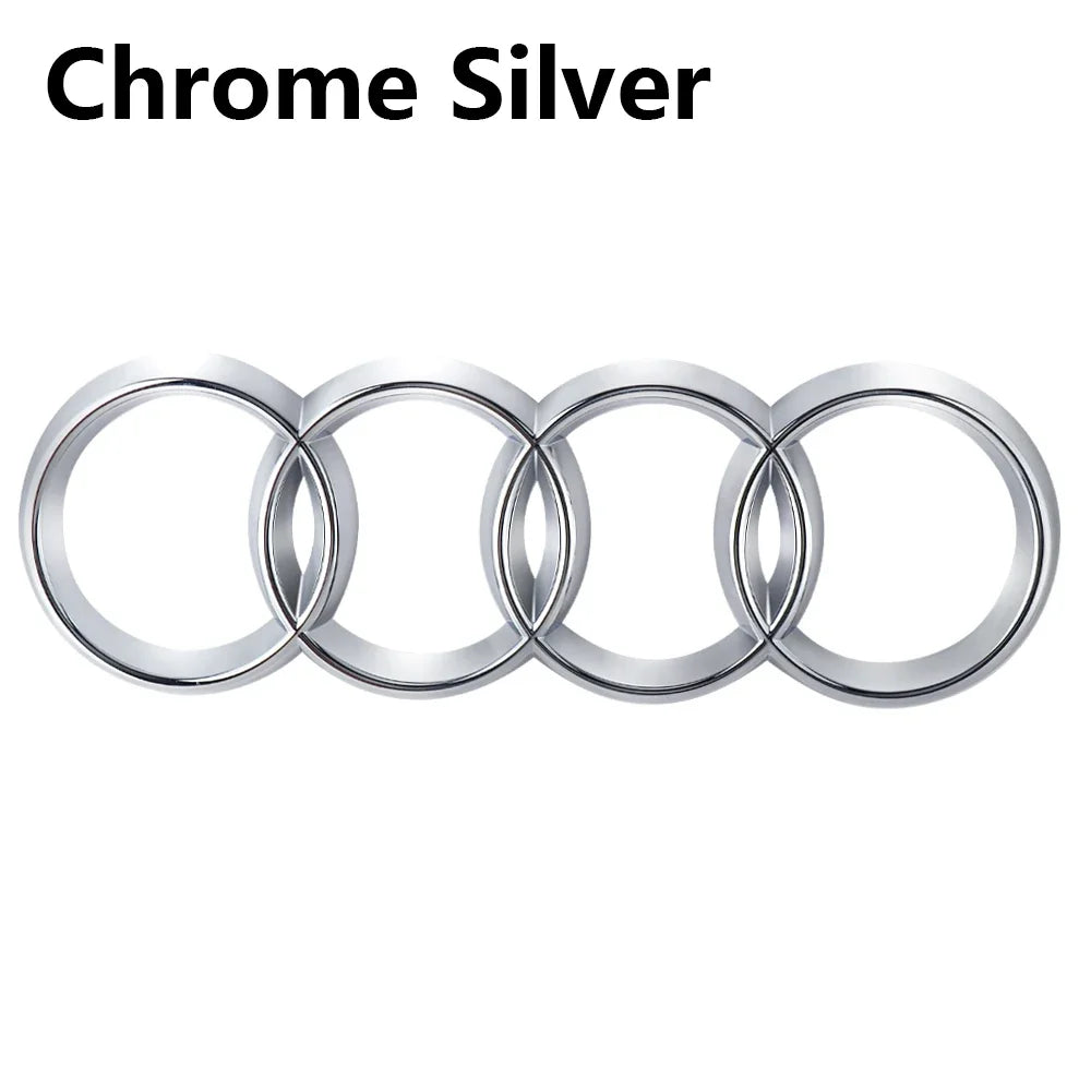 4Rings Logo ABS Chrome Black For Audi  A3 A4 A5 A6 A7 A8 C7 C6 C5 B5 B6 B7 TT Car Front Hood Emblem Bonnet Auto Badge Rear Trunk