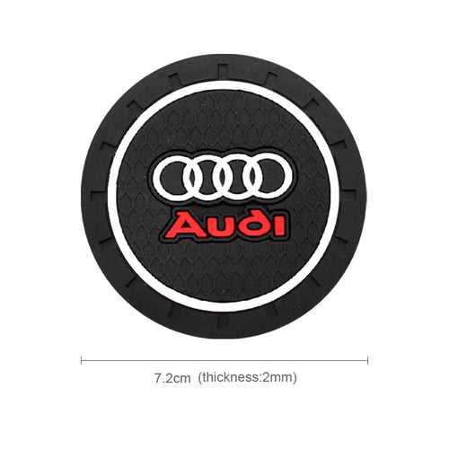 1/2Pcs PVC Car Coasters Water Cup Slots Non-Slip Mat Water Cup Pad For Audi A1 A2 A3 A4 A5 A6 A7 A8 Q1 Q2 Q3 Q4 Q5 Q6 Q7 Q8 R TT